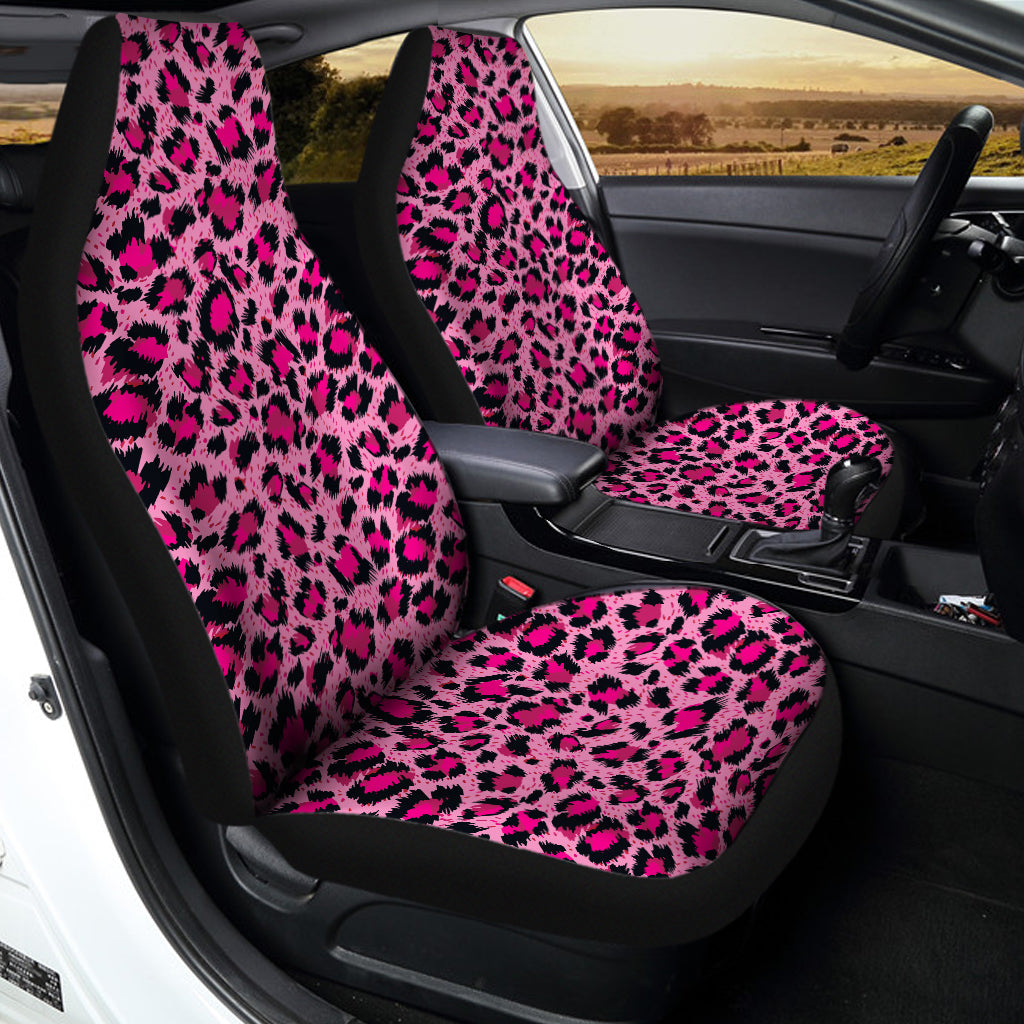 Pink Leopard Print Universal Fit Car Seat Covers SO0323