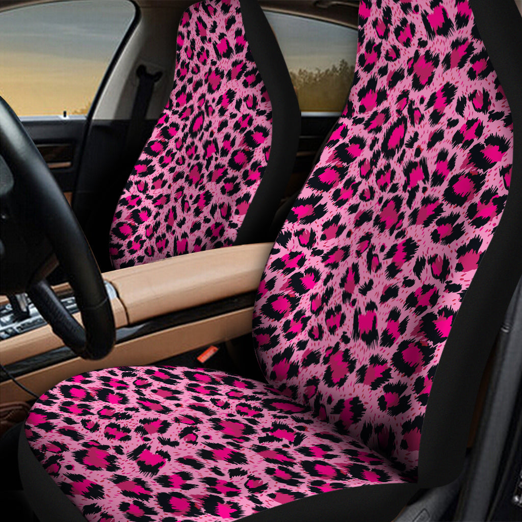 Pink Leopard Print Universal Fit Car Seat Covers SO0323