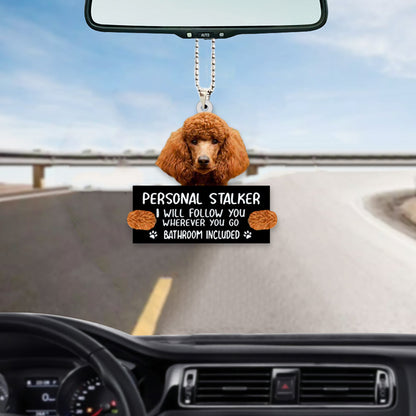 Poodle Personal Stalker Car Hanging Ornament Cute Dog Ornaments OO1005