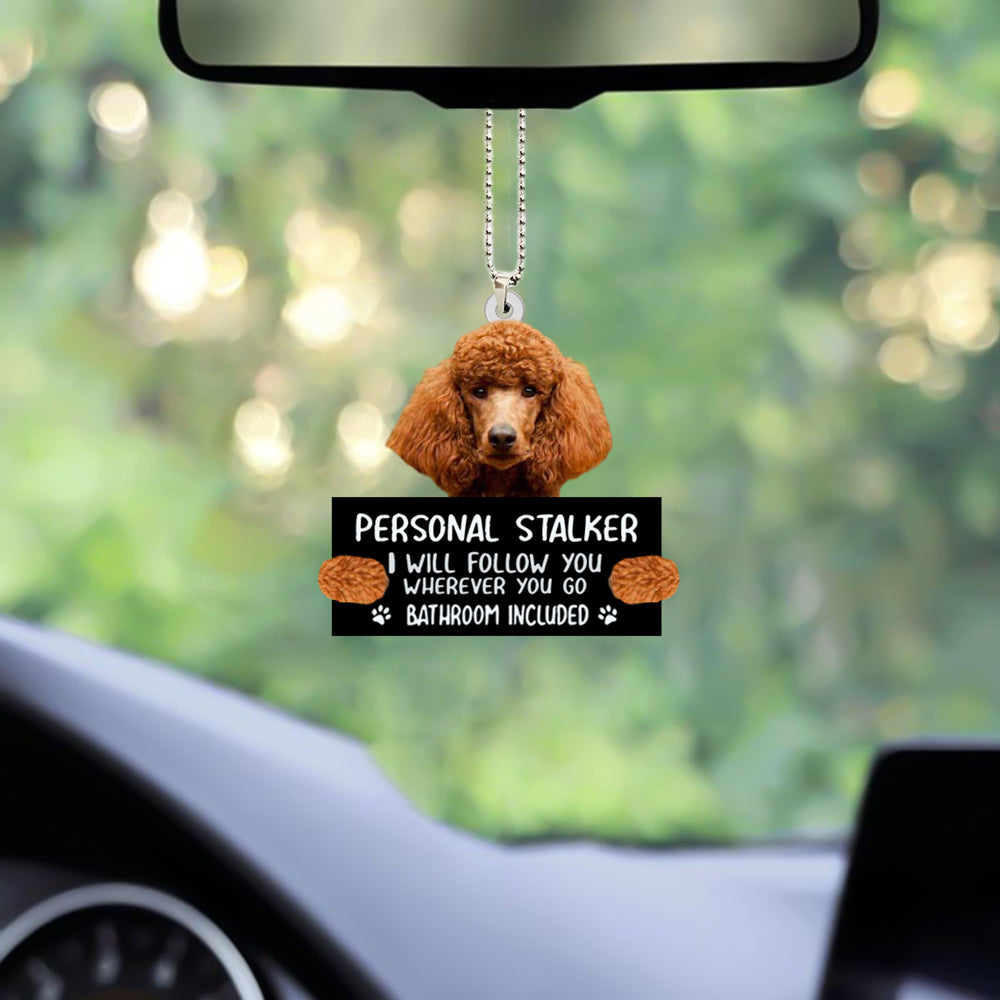 Poodle Personal Stalker Car Hanging Ornament Cute Dog Ornaments OO1005