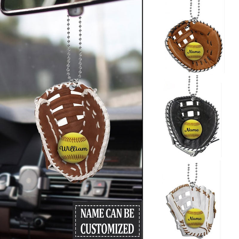 Softball Personalized Flat Acrylic Car Hanging Ornament OO0105