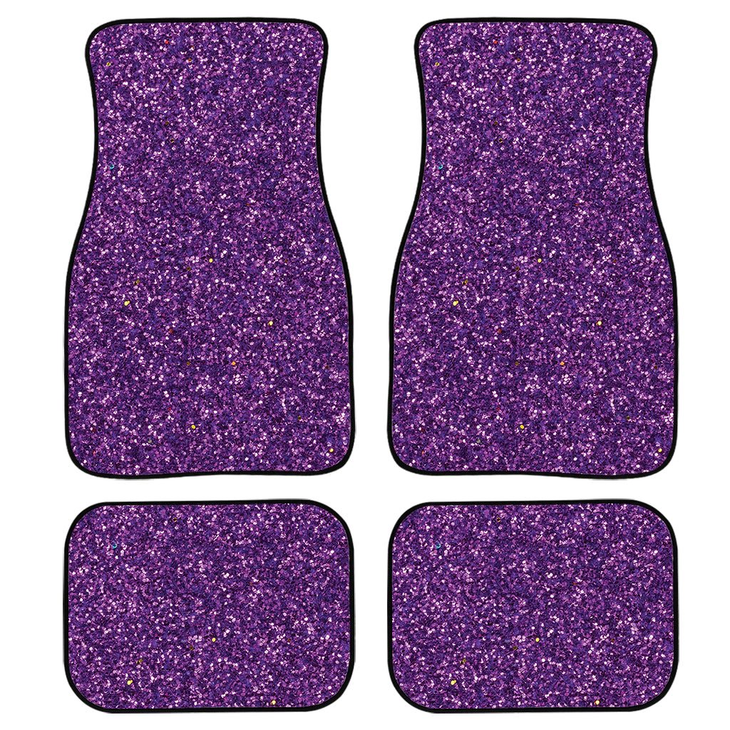 Purple Glitter Texture Print Front And Back Car Floor Mats, Front Car Mat SO0287