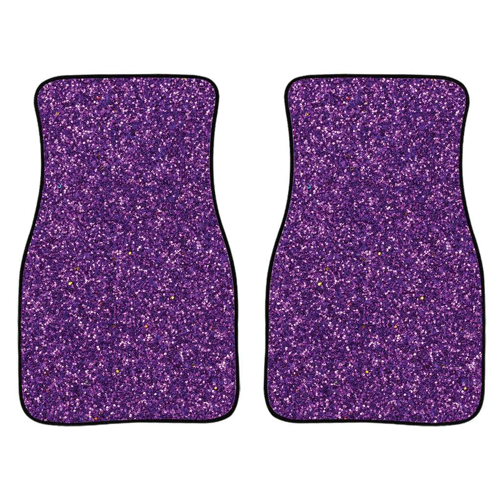 Purple Glitter Texture Print Front And Back Car Floor Mats, Front Car Mat SO0287