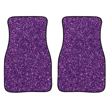 Purple Glitter Texture Print Front And Back Car Floor Mats, Front Car Mat SO0287