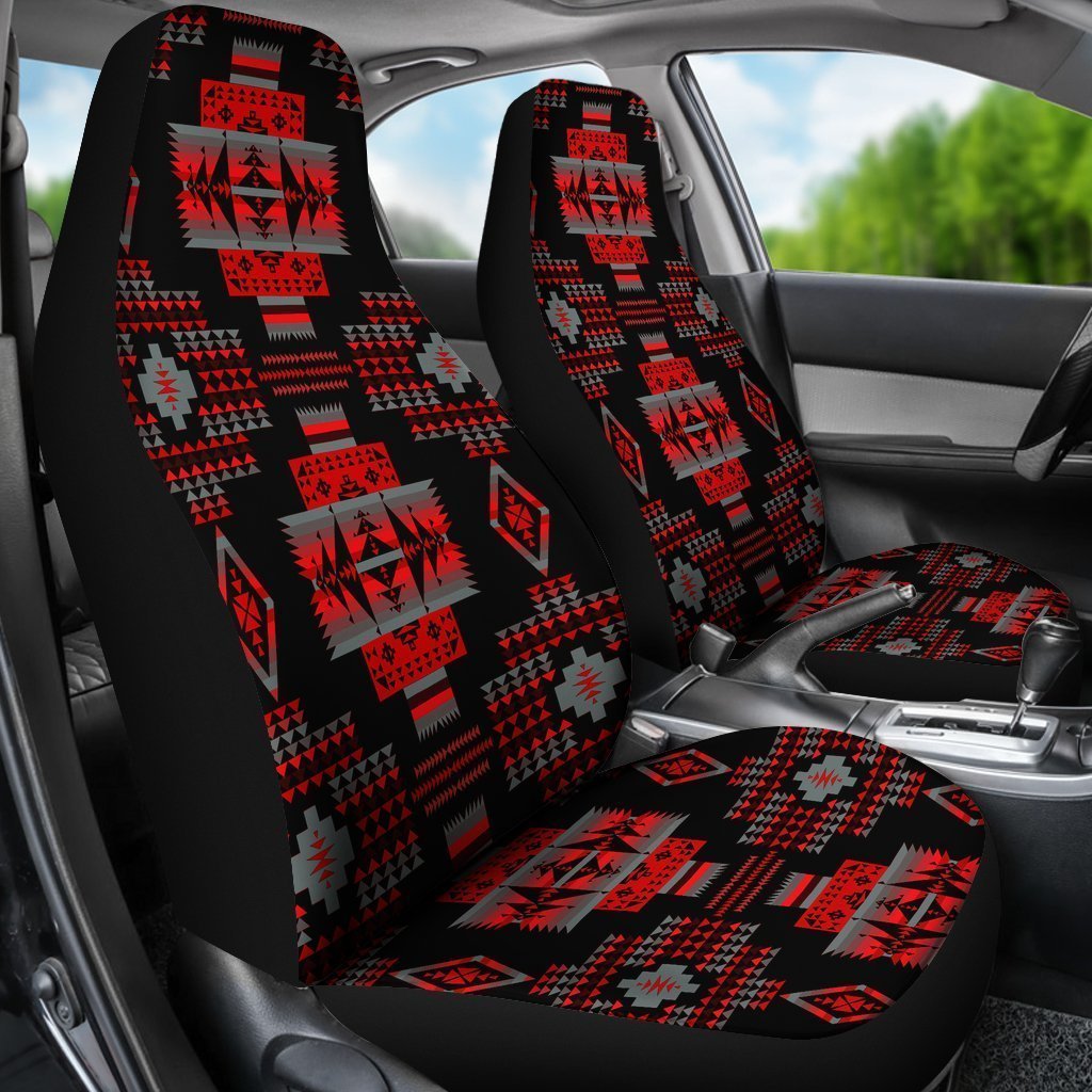 Red And Black Native Tribal Universal Fit Car Seat Covers SO0317