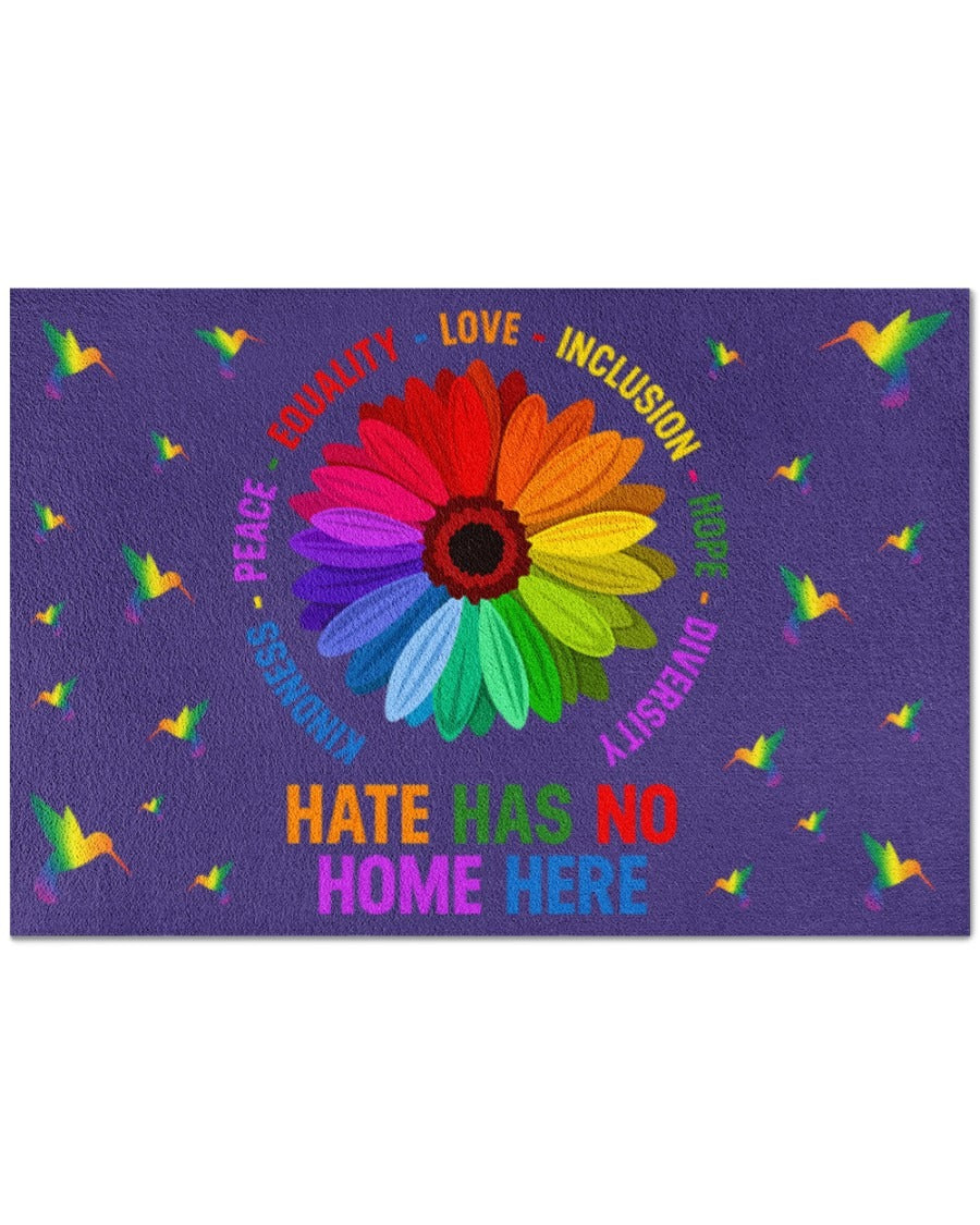 Gay Pride Doormat, Door Mat For Lesbian, Hate Has No Home Here Doormat, Ally Doormat, Gift For Ally LO1252