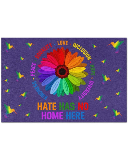 Gay Pride Doormat, Door Mat For Lesbian, Hate Has No Home Here Doormat, Ally Doormat, Gift For Ally LO1252