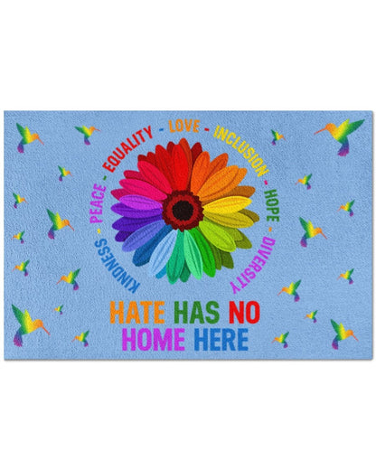 Gay Pride Doormat, Door Mat For Lesbian, Hate Has No Home Here Doormat, Ally Doormat, Gift For Ally LO1252