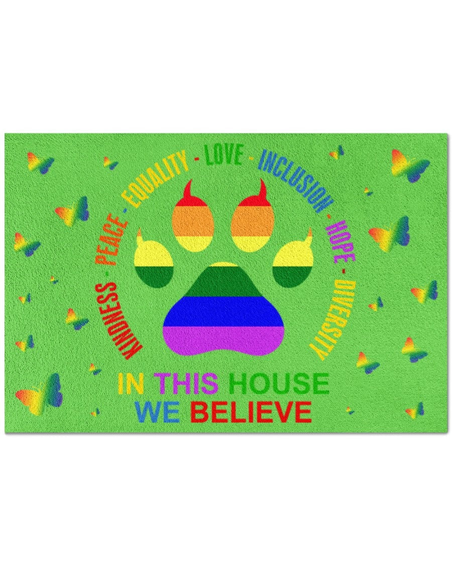 Lgbtq Doormat, Pride Welcome Mat Gay Pride Doormat, Butterfly Rainbow Pride Doormat, Lesbian Doormat LO1226