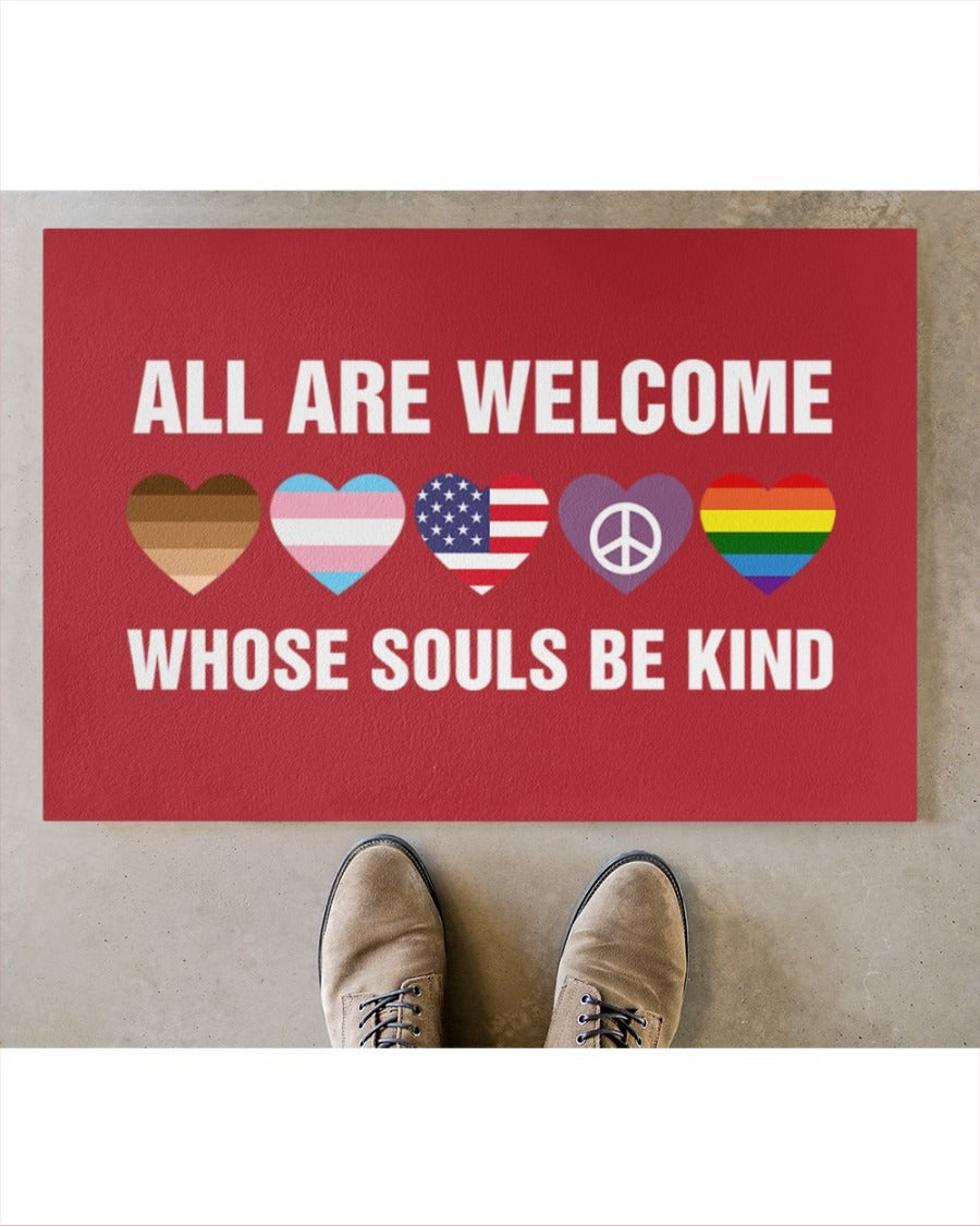 Lgbt Doormat Indoor Entrance, Welcome Pride Mat, All Are Welcome Support Lgbt Gifts, Lesbian Door Mat LO1228