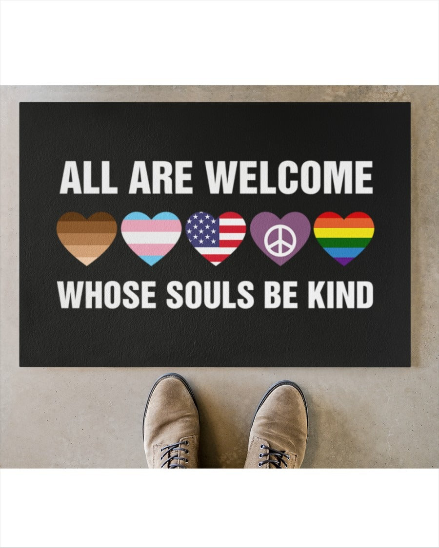 Lgbt Doormat Indoor Entrance, Welcome Pride Mat, All Are Welcome Support Lgbt Gifts, Lesbian Door Mat LO1228