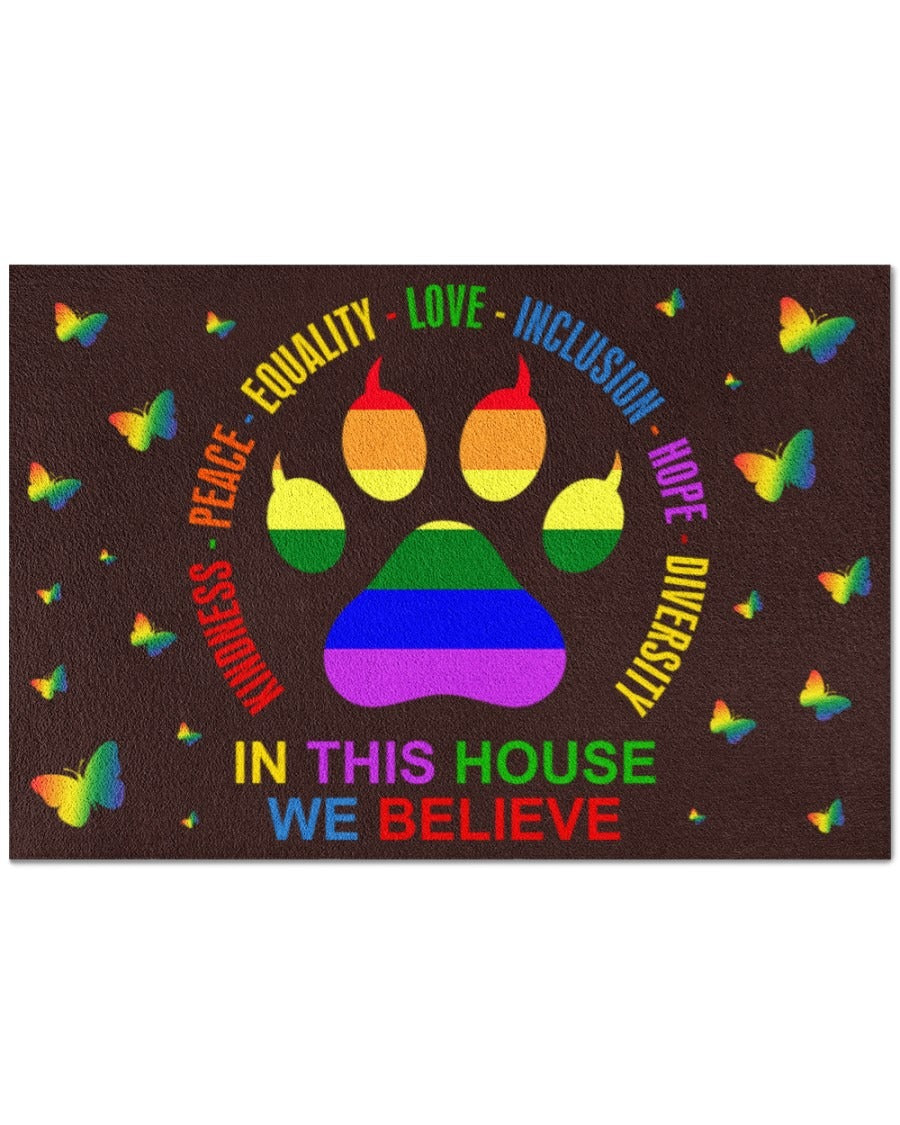 Lgbtq Doormat, Pride Welcome Mat Gay Pride Doormat, Butterfly Rainbow Pride Doormat, Lesbian Doormat LO1226