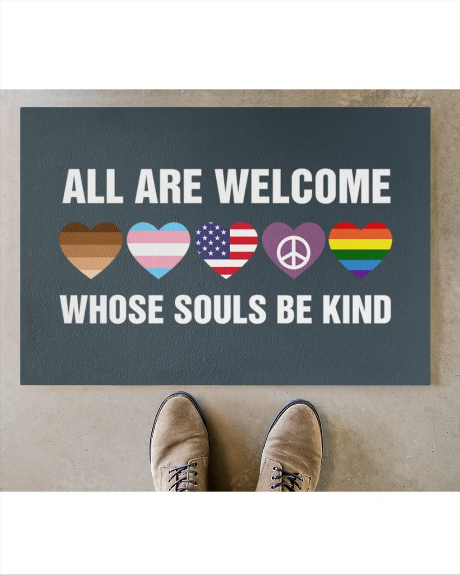 Lgbt Doormat Indoor Entrance, Welcome Pride Mat, All Are Welcome Support Lgbt Gifts, Lesbian Door Mat LO1228