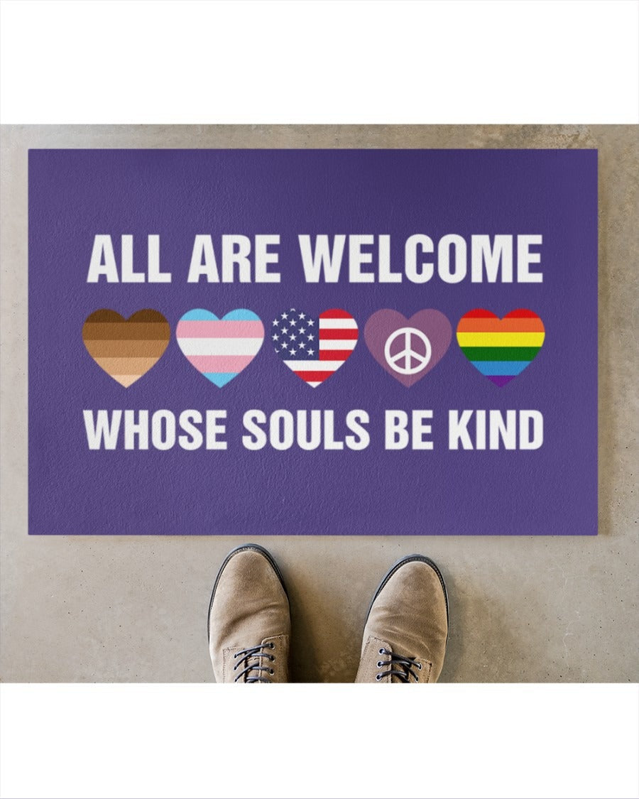 Lgbt Doormat Indoor Entrance, Welcome Pride Mat, All Are Welcome Support Lgbt Gifts, Lesbian Door Mat LO1228