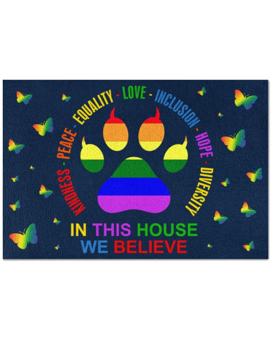 Lgbtq Doormat, Pride Welcome Mat Gay Pride Doormat, Butterfly Rainbow Pride Doormat, Lesbian Doormat LO1226