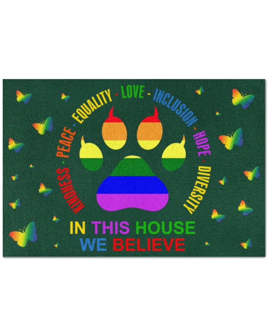 Lgbtq Doormat, Pride Welcome Mat Gay Pride Doormat, Butterfly Rainbow Pride Doormat, Lesbian Doormat LO1226