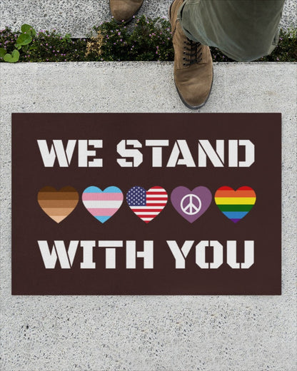 Welcome Trans Doormat, Pride Mat For Transgender Bisexual Gifts, Rainbow Doormat For Pride Month LO1221