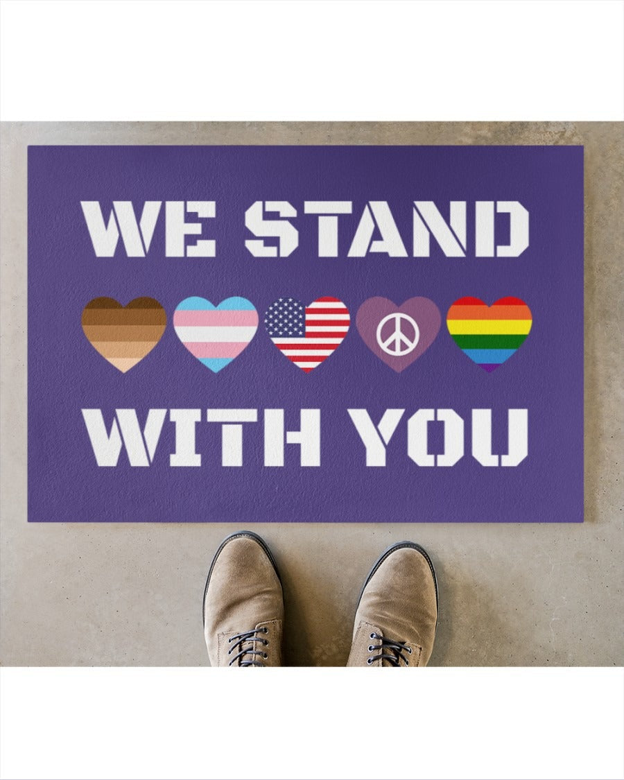 Welcome Trans Doormat, Pride Mat For Transgender Bisexual Gifts, Rainbow Doormat For Pride Month LO1221