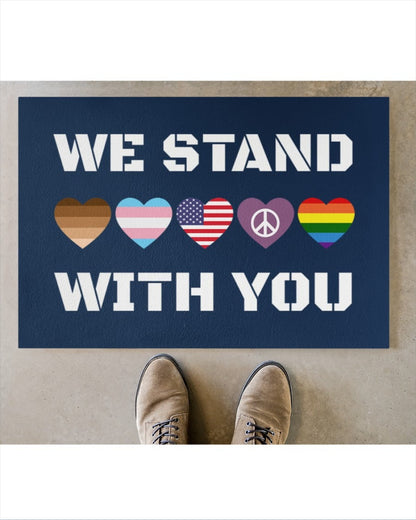 Welcome Trans Doormat, Pride Mat For Transgender Bisexual Gifts, Rainbow Doormat For Pride Month LO1221