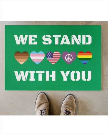 Welcome Trans Doormat, Pride Mat For Transgender Bisexual Gifts, Rainbow Doormat For Pride Month LO1221