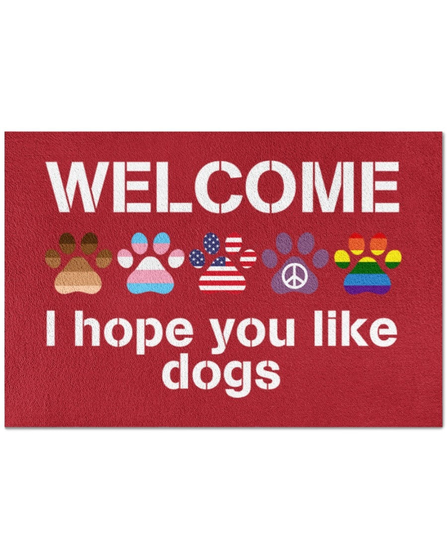 Welcome Pride Doormat Welcome Lgbt Friend Outdoor Mat, Hope You Like Dog Pride Doormat For Gay Lesbian LO1274