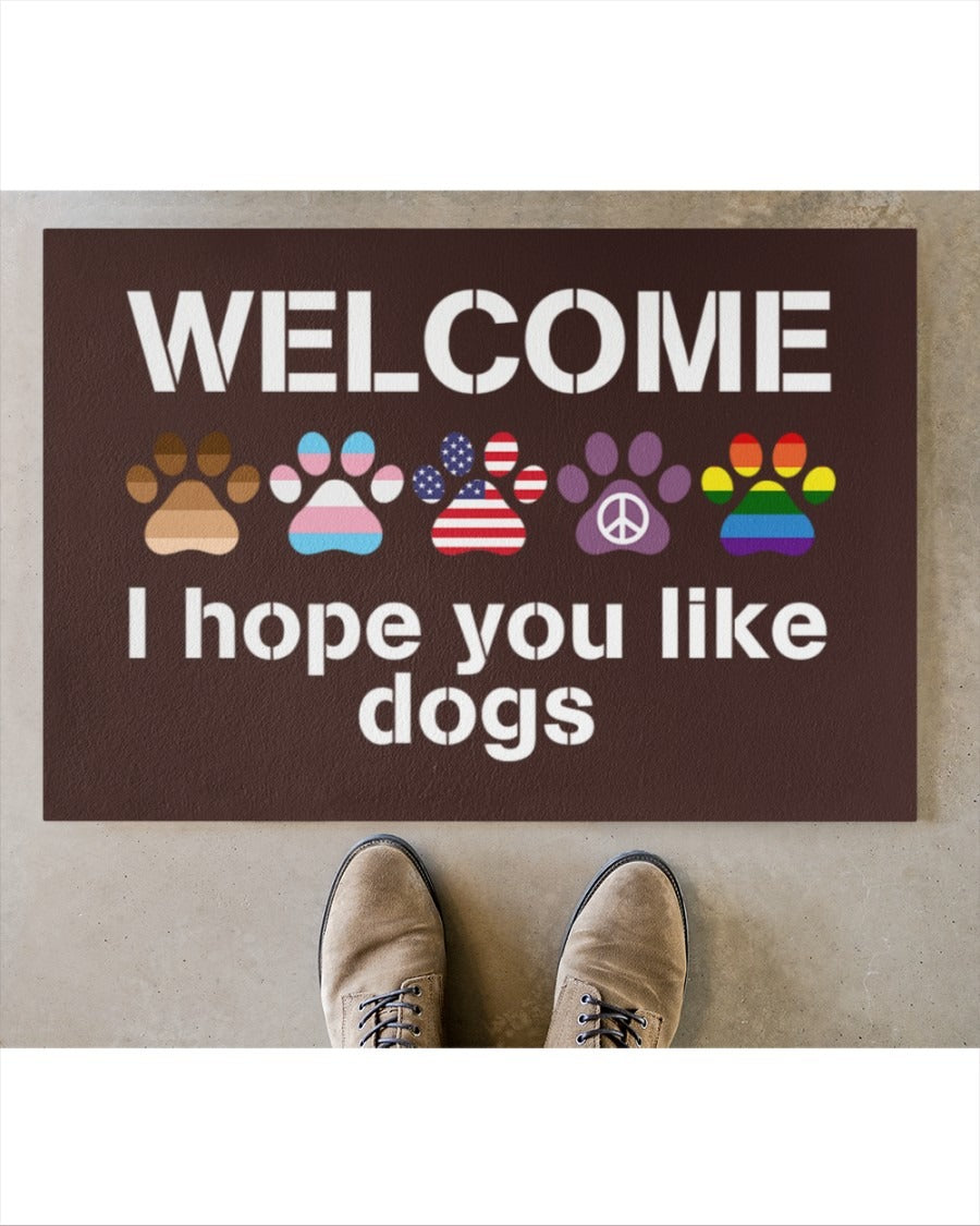 Welcome Pride Doormat Welcome Lgbt Friend Outdoor Mat, Hope You Like Dog Pride Doormat For Gay Lesbian LO1274