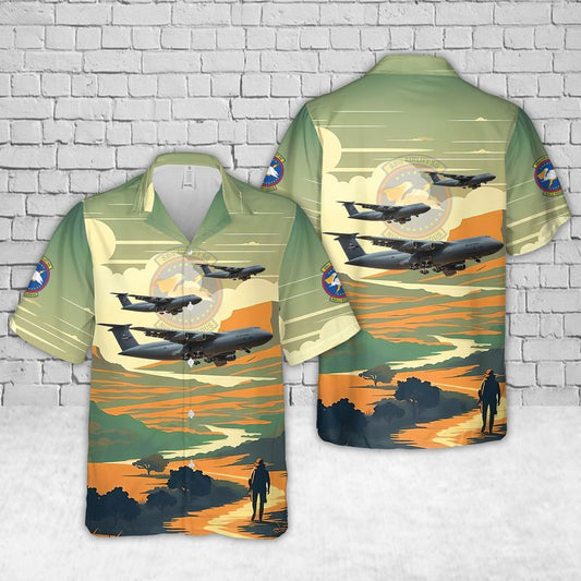 US Air Force 68th Airlift Squadron Lockheed C-5 Galaxy Hawaiian Shirt HO5615