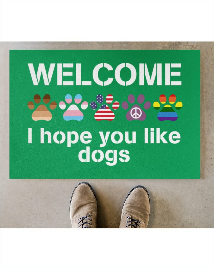 Welcome Pride Doormat Welcome Lgbt Friend Outdoor Mat, Hope You Like Dog Pride Doormat For Gay Lesbian LO1274