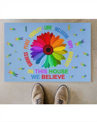 Pride Doormat For Equality Bisexual Gifts, Indoor Mat For Lesbian, Lesbian Gift LO1270