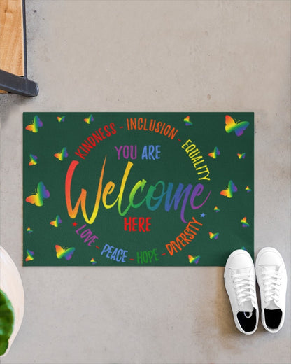 Lgbtq Doormat, Pride Mat, Pride Welcome Mat, Lgbtq Welcome Door Mat Gift For Lesbian LO1218