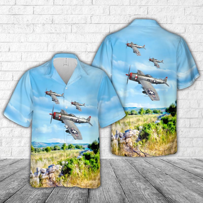 Puerto Rico Air National Guard P-47N Hawaiian Shirt HO5614