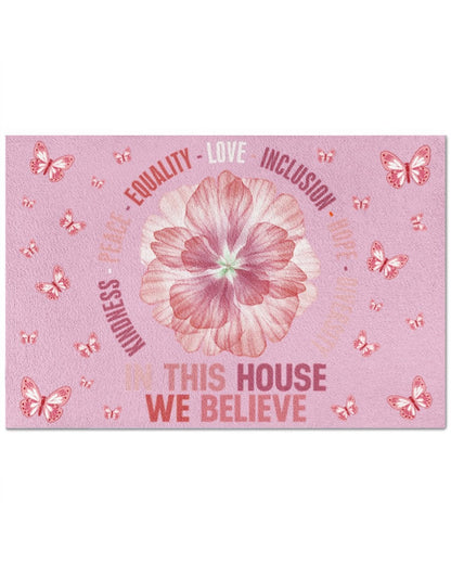 Pride Doormat Equality Doormat, Lgbt Door Mat In This House We Believe, Butterfly Lgbtq Mat LO1222