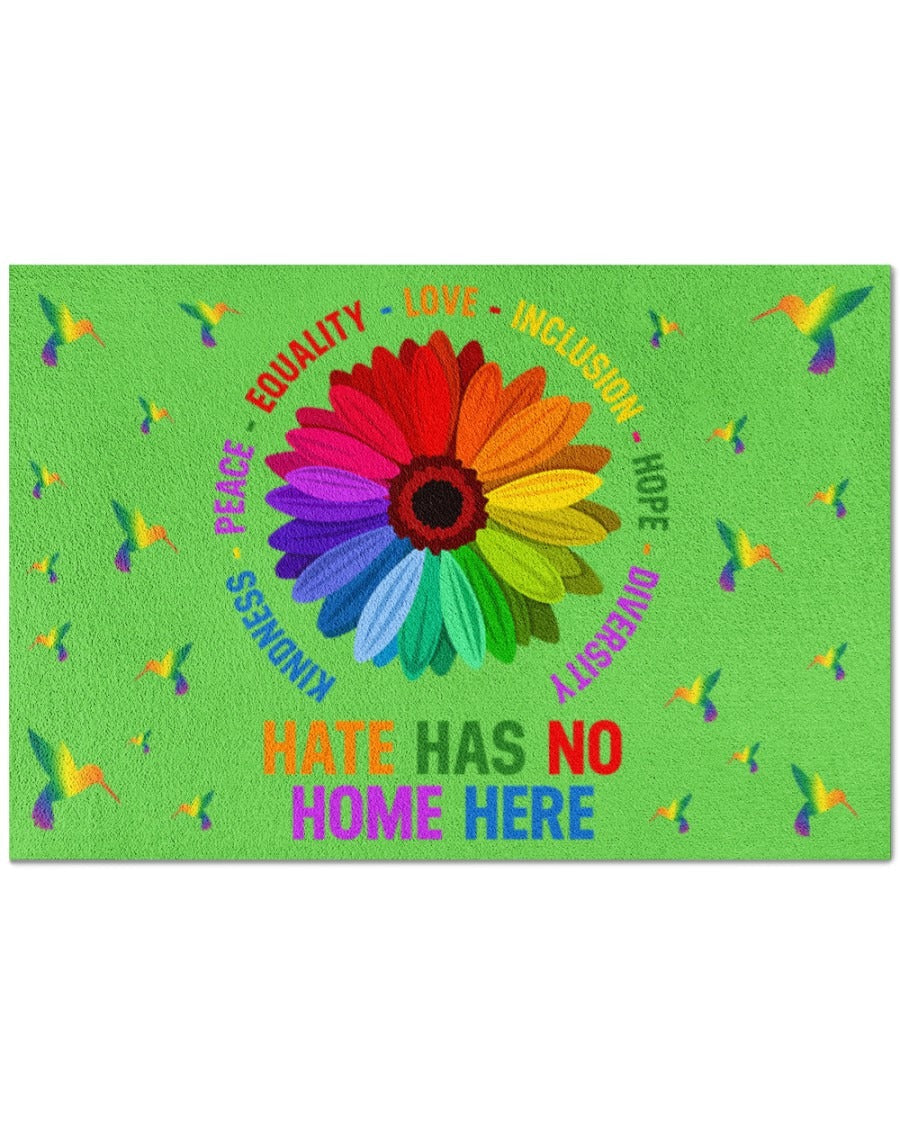 Gay Pride Doormat, Door Mat For Lesbian, Hate Has No Home Here Doormat, Ally Doormat, Gift For Ally LO1252