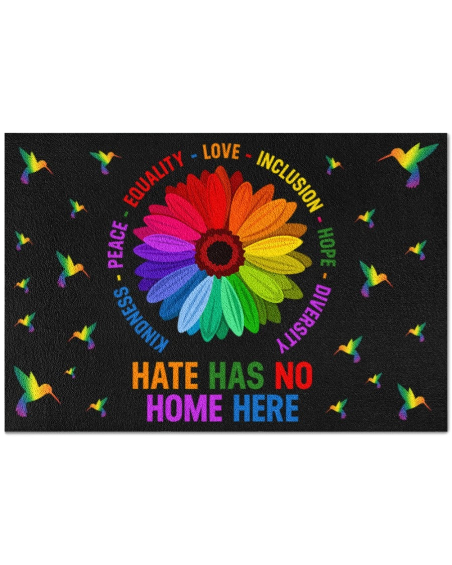 Gay Pride Doormat, Door Mat For Lesbian, Hate Has No Home Here Doormat, Ally Doormat, Gift For Ally LO1252