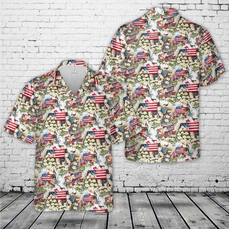 Flag Mailboxes Patriotic Hawaiian Shirt, Idea Shirt for Independence Day HO5579