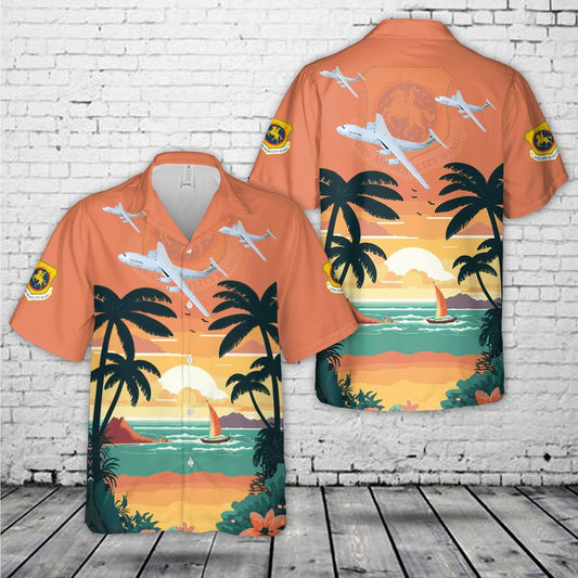 US Air Force 452d Air Mobility Wing Lockheed Martin C-141 Starlifter Hawaiian Shirt HO5611