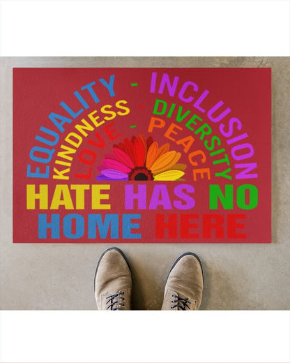 Pride Welcome Doormat, Hate Has No Home Here Lgbt Mat, Sunflower Mat For Lesbian LO1220