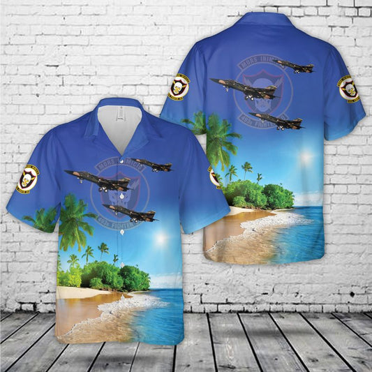 US Air Force 493rd Fighter Squadron The Grim Reapers General Dynamics F-111F Aardvark Hawaiian Shirt HO5603