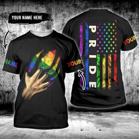 Custom Name Lgbt Pride 3D All Over Printed Shirt, Pride 3D Tshirt For Lesbian, Gift For Gay Man LO0864