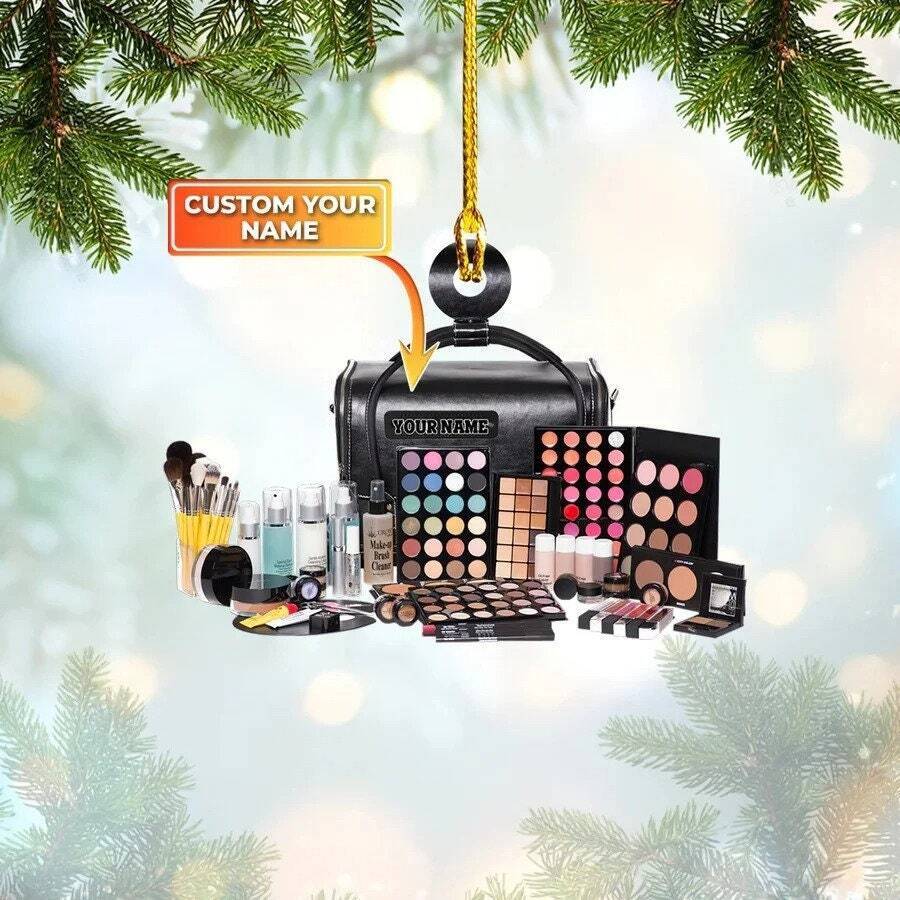 Personalized Make-Up Box Christmas Ornament, Make-Up Box Ornament, Make-Up Box C SO0958