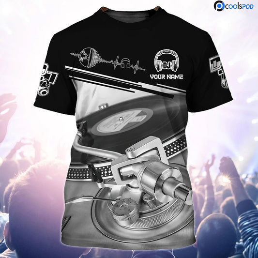 Custom Heatbeat DJ T Shirt For Men Women, Night Club Bar Shirt Uniform, DJ Gift, Music Lover Gift TO2606