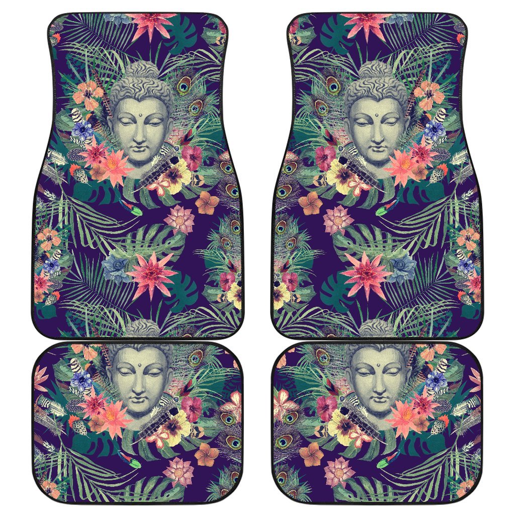 Tropical Buddha Print Front And Back Car Floor Mats, Front Car Mat SO0282