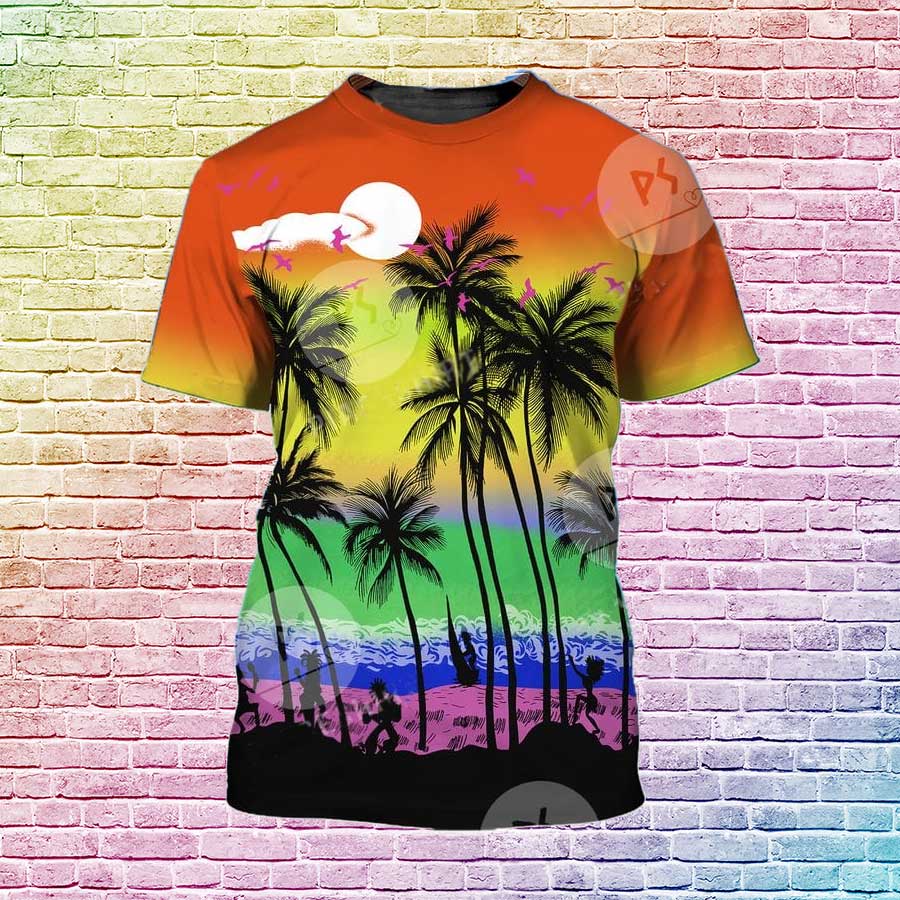 Lgbt Pride Shirt Beach Design For Gaymer, Lesbian Shirt, Lgbt Gift For Pride Month LO0812