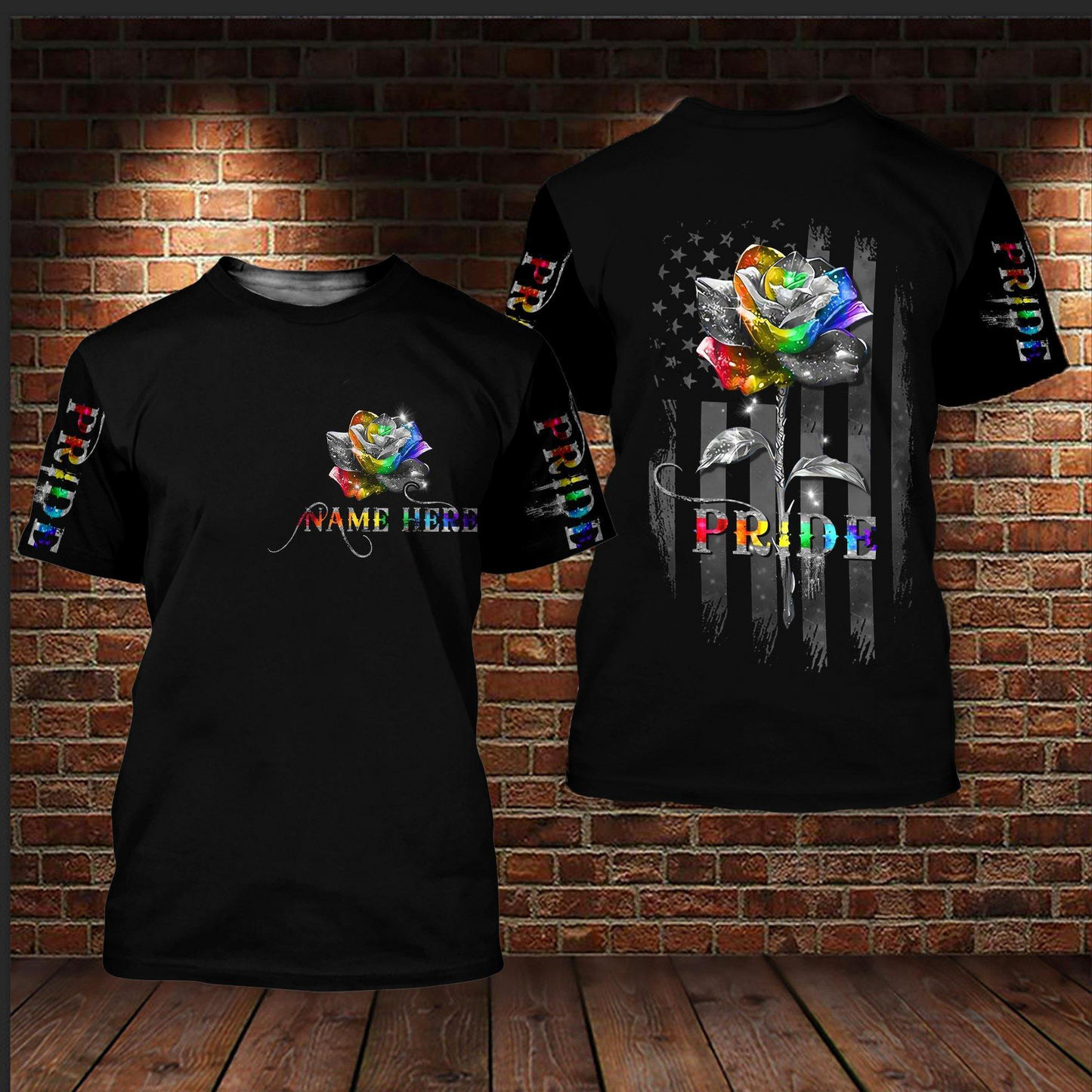 Custom LGBT Pride Flag Color Full 3D All Over Personalized Name Printed Shirt For LGBT Pride Month LO0764