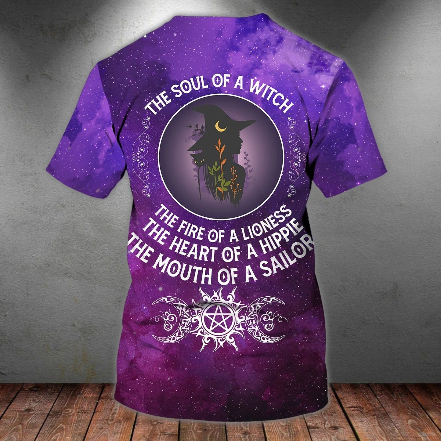 3D Printed Purple Tshirt For Halloween, Halloween The Soul Of A Witch Unisex Premium Shirts TO2315