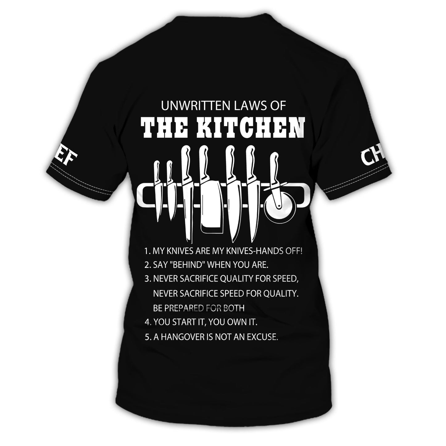 Chef Personalized Shirt Chef Apparel Chef Wear Cook Shirts Chef Uniform Black & White TO3329