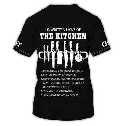 Chef Personalized Shirt Chef Apparel Chef Wear Cook Shirts Chef Uniform Black & White TO3329