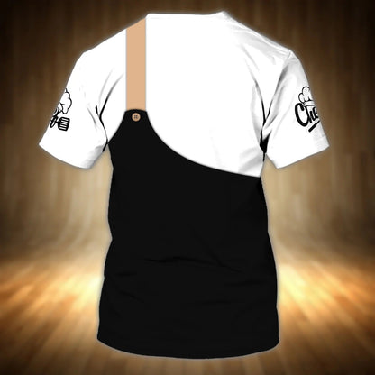 Personalized Blank And White Chef Shirt Cooking Tshirt Master Chef Cook Shirt 3D Chef Clothing Men Women TO2707