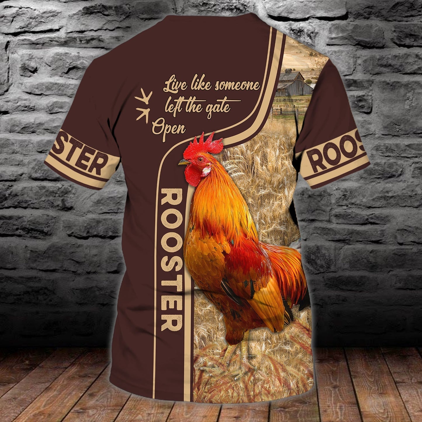 Customized 3D Love Rooster T Shirt 3D Sublimation Rooster On Shirt Chicken Shirts TO1795