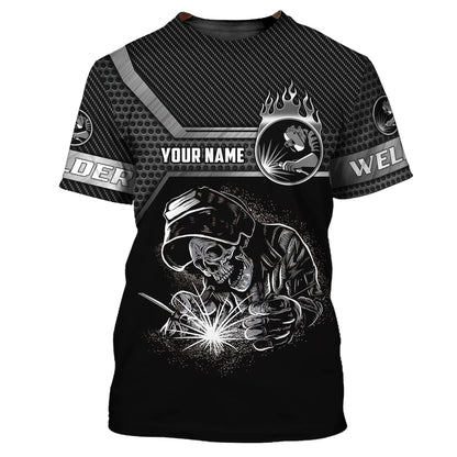 Welder I Said Watch Your Eyes 3D Shirts Personalized Name, Funny Skull Welder Shirt TO3121